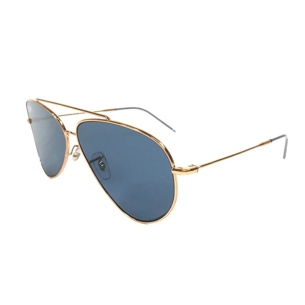 Ray-Ban Sunglasses RBR0101S AVIATOR REVERSE 9202/3A Rose Gold w Blue Lens 59 mm